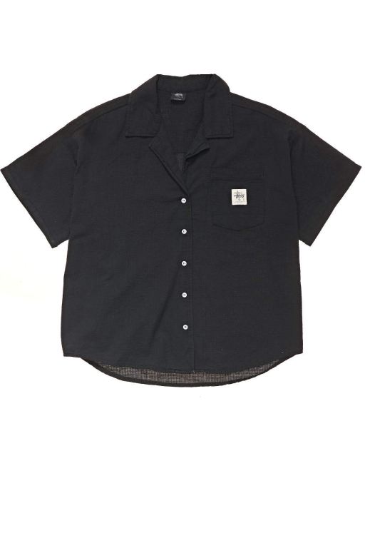 Stussy Womens Vermont OS Shirts Black - NPFUO0389